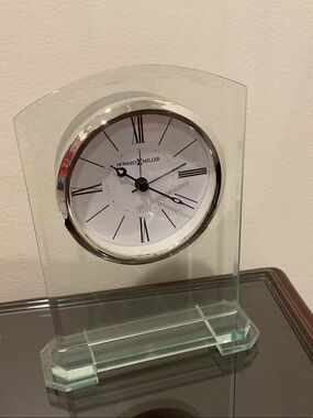 Howard Miller Clear Glass Mantel Clock Never Removed from Box